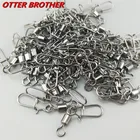 Аксессуары для ловли щуки, 100 шт., соединитель, подшипник, Вертлюг, нержавеющая сталь, защелкивающийся рыболовный крючок, вертлюги, рыба, Снасть