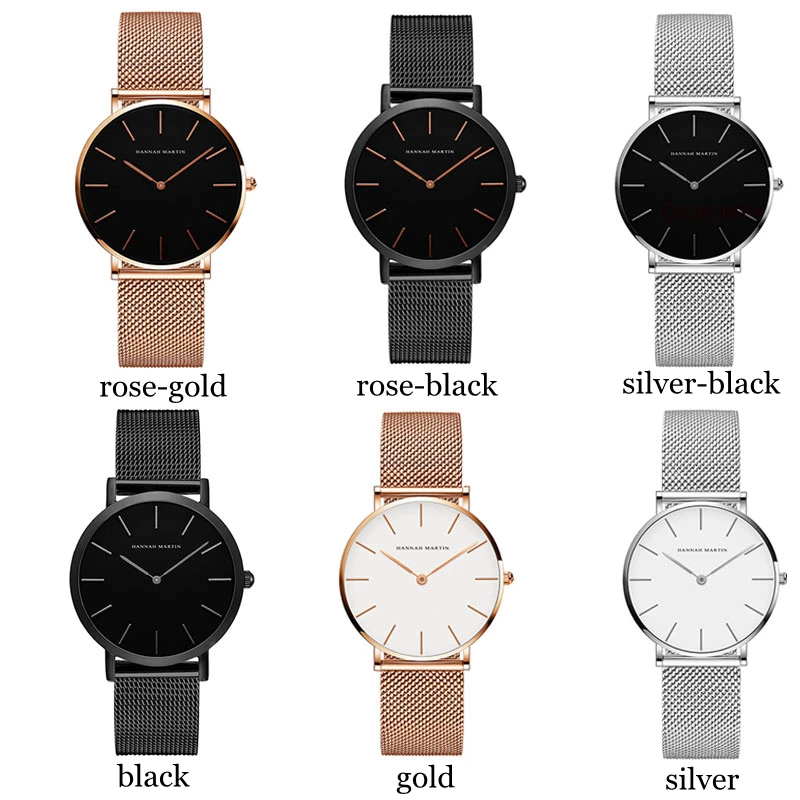 Часы женские Кварцевые водонепроницаемые из нержавеющей стали с серебристым