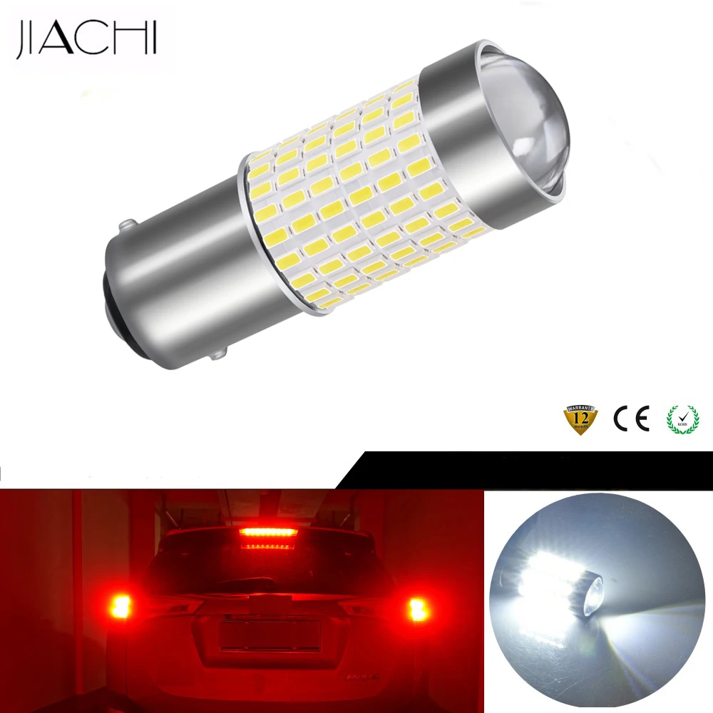 JIACHI 100 шт. 1157 Светодиодные Автомобильные лампы BAY15D P21/5 Вт тормозные осветительные