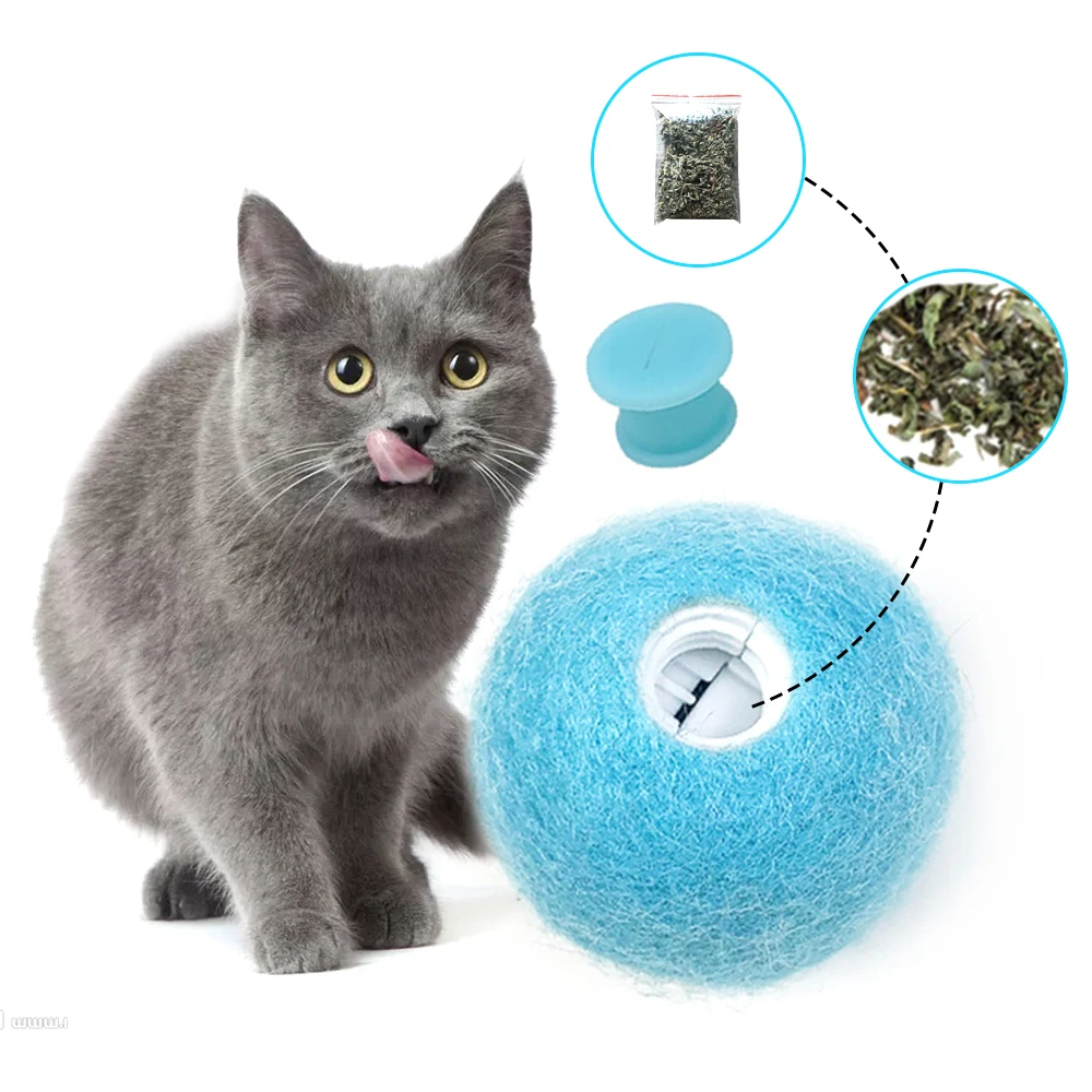 

Smart Cat Training Toy Pet Playing Ball Cat Toys Interactive Ball Catnip Pet Squeaky Supplies Products Toy For Cats Kittens New
