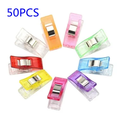 

50pcs Job Foot Case Multicolor Plastic Clips Fabric Clamps Patchwork Hemming Sewing Tools Sewing Accessories Sewing Clip