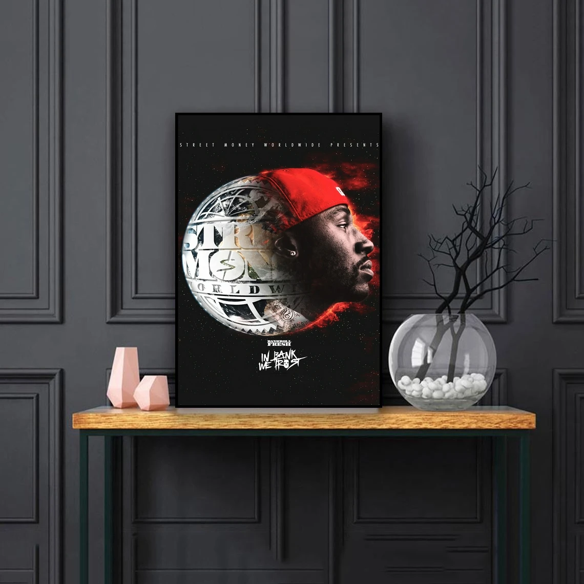 Bankroll Fresh In Bank We Trust Music Album Cover Poster Singer Rap Hip Hop Pop Star Canvas Print (No Frame)