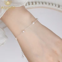 ashiqi real 925 sterling silver chain bracelet for women 4 5mm mini natural freshwater pearls jewelry gift