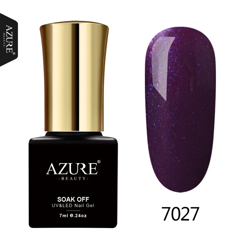 7027 AZURE BEAUTY неоновый Гель-лак для ногтей 7 мл полуперманентный Гель-лак темно-зеленая эмаль стойкий лазурный Гель-лак для ногтей - Цвет: 7027