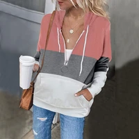 womens hooded sweater long sleeve top new spring autumn female casual fashion sweatshirt coat streetwear stitching contrast lace