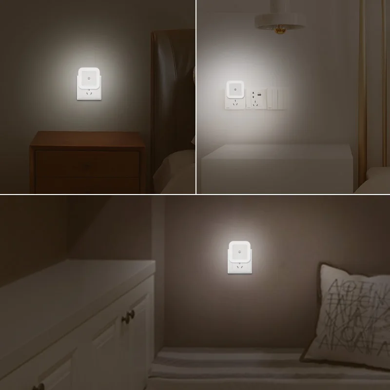 Nersury Light Sensor LED Night light квадратная лампа для детей 110 В 220 спальная мини-Умная Ночная