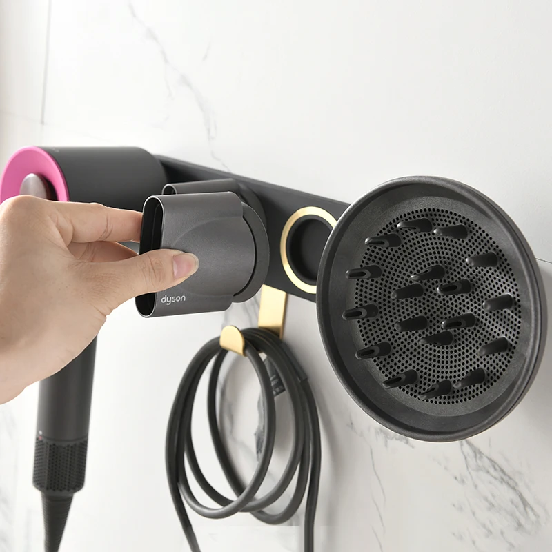 Настенный алюминиевый держатель для фена Dyson вешалка волос в ванную комнату с