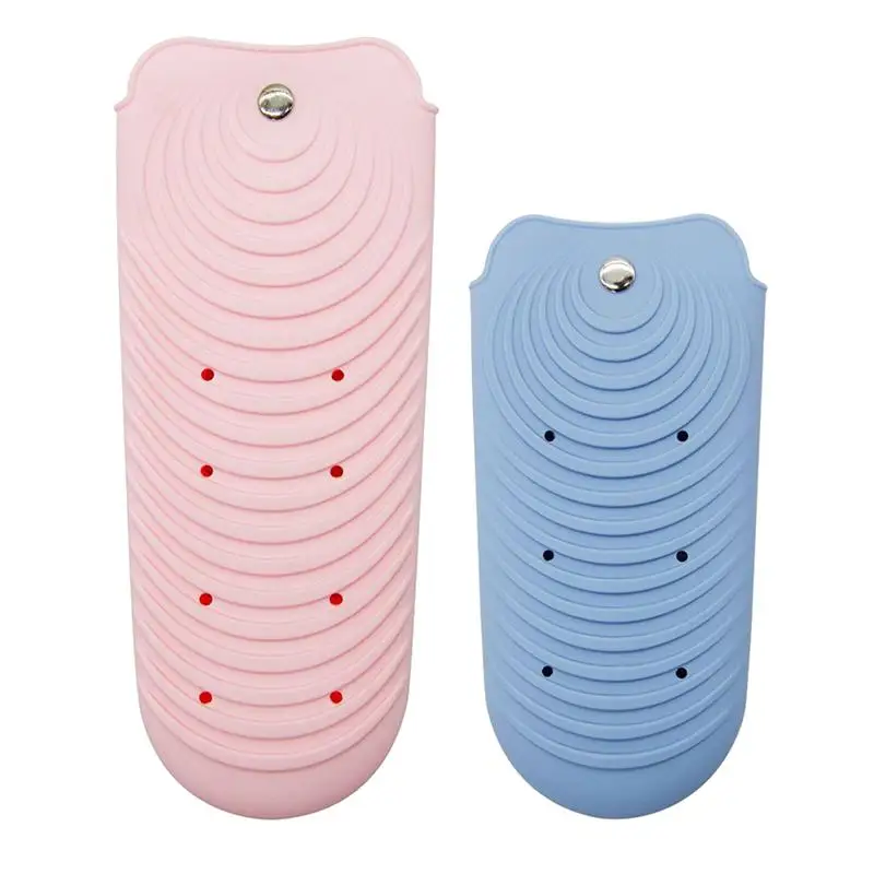 

2pcs Hair Straightener Mat Hair Curler Insulation Mat for Home (Pink, Blue)