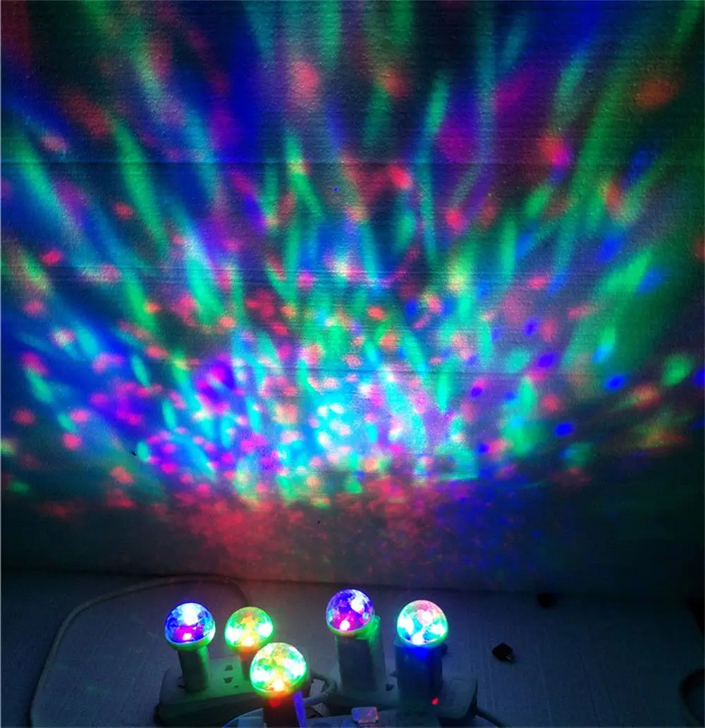 

Мини USB диско светильник светодиодный вечерние светильник s Портативный кристалл магический шар красочный эффект сценического лампа для до...