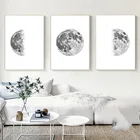 Плакат на холсте Луна, Настенная картина в минималистическом стиле, абстрактная живопись, декор в скандинавском стиле, современный декор для гостиной
