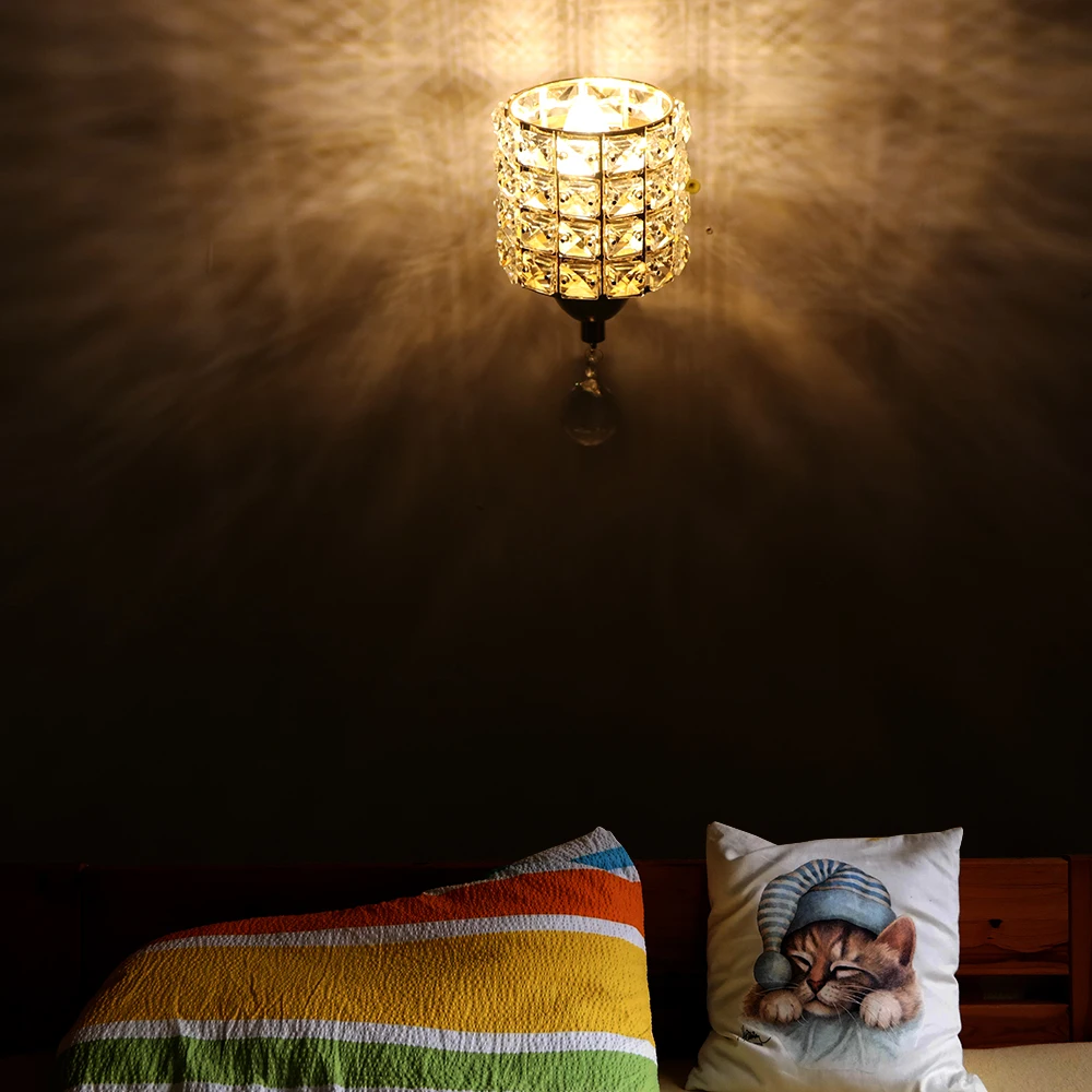 Настенный светильник E14 простой и креативный прикроватный хрустальный s бра