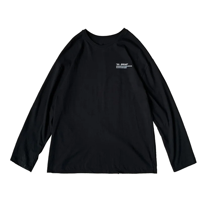 

Men Long Sleeve T-shirts Letter Printed Leisure Chic Simple Basic Retro Ins Autumn Fashion Couples Tees Streetwear Hip-hop Loose