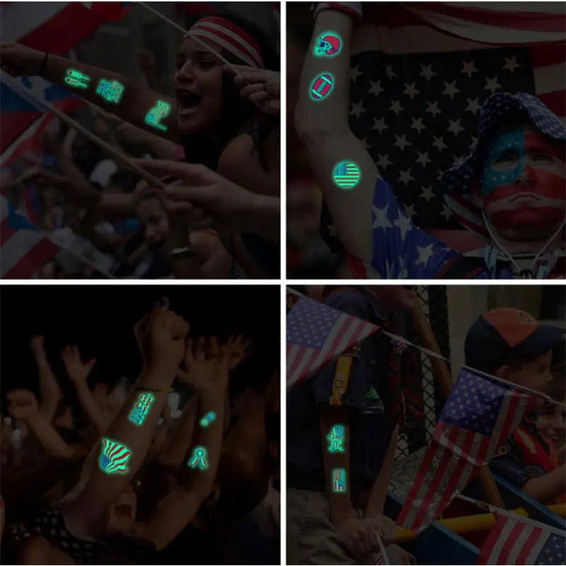 

Portable 10 Pieces Luminous Tattoo Sticker Disposable Waterproof Stickers New