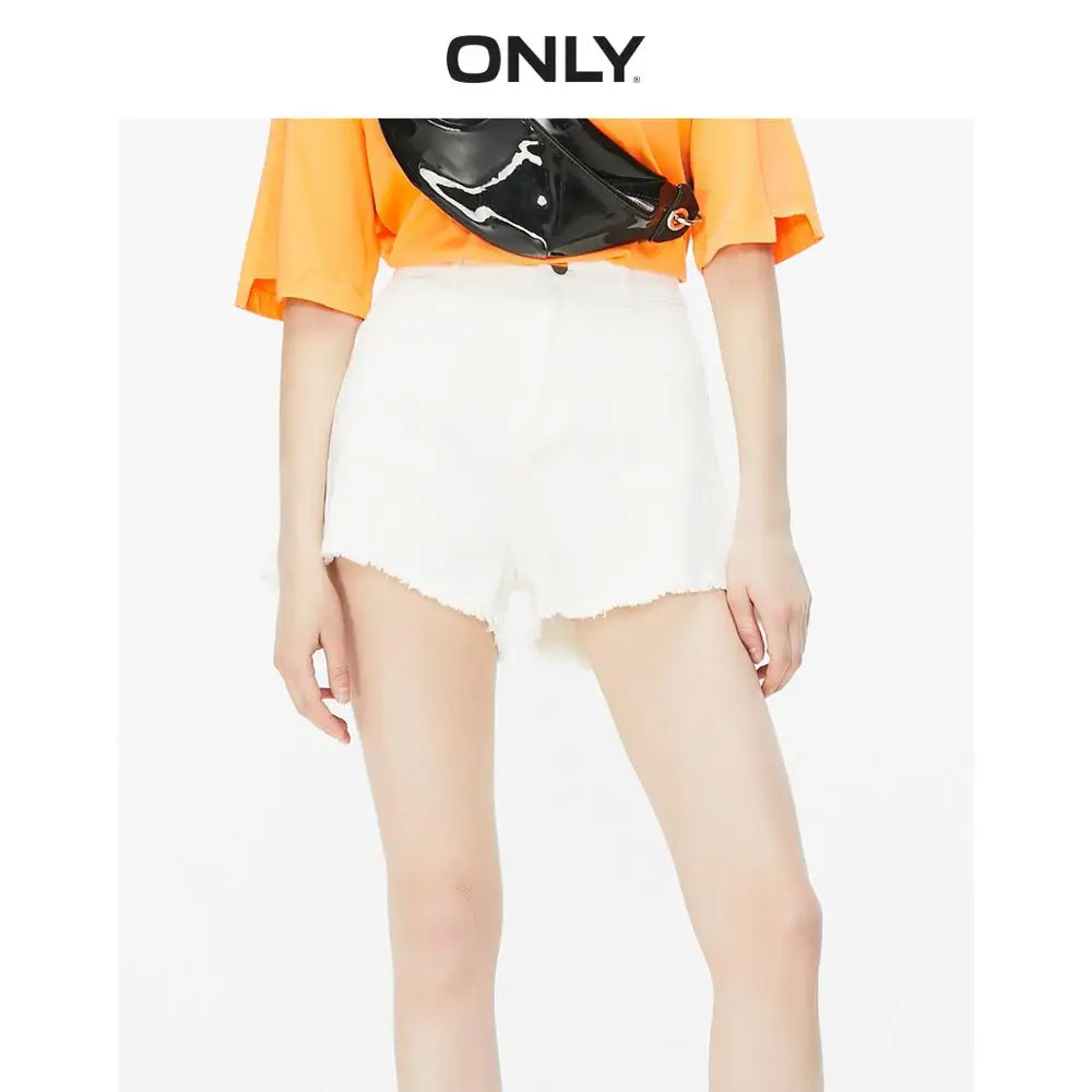 

ONLY summer new casual wild white solid color high waist straight thin thin shorts female | 119315501