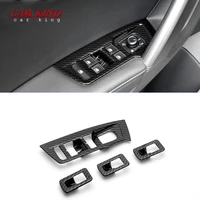for volkswagen vw tiguan 2017 2020 car window lift switch panel trim cover frame carbon fiber interior accessories auto stickers