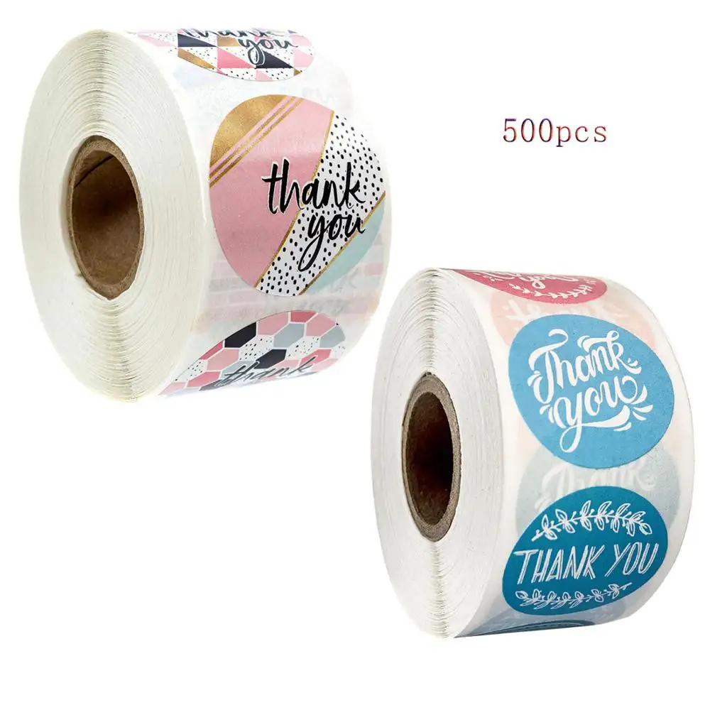 

D&M 500pcs roll thank you for your order sticker Heart for Shopping stationery Handmade sticker labels sticker aesthetic