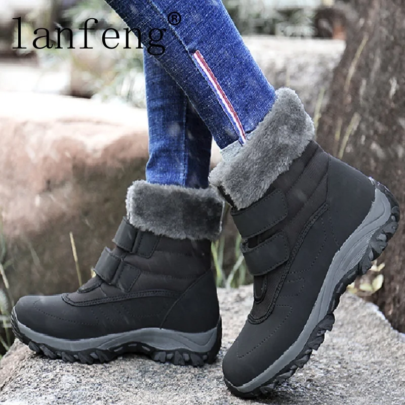 Женские зимние походные кроссовки водонепроницаемые ботильоны для снега