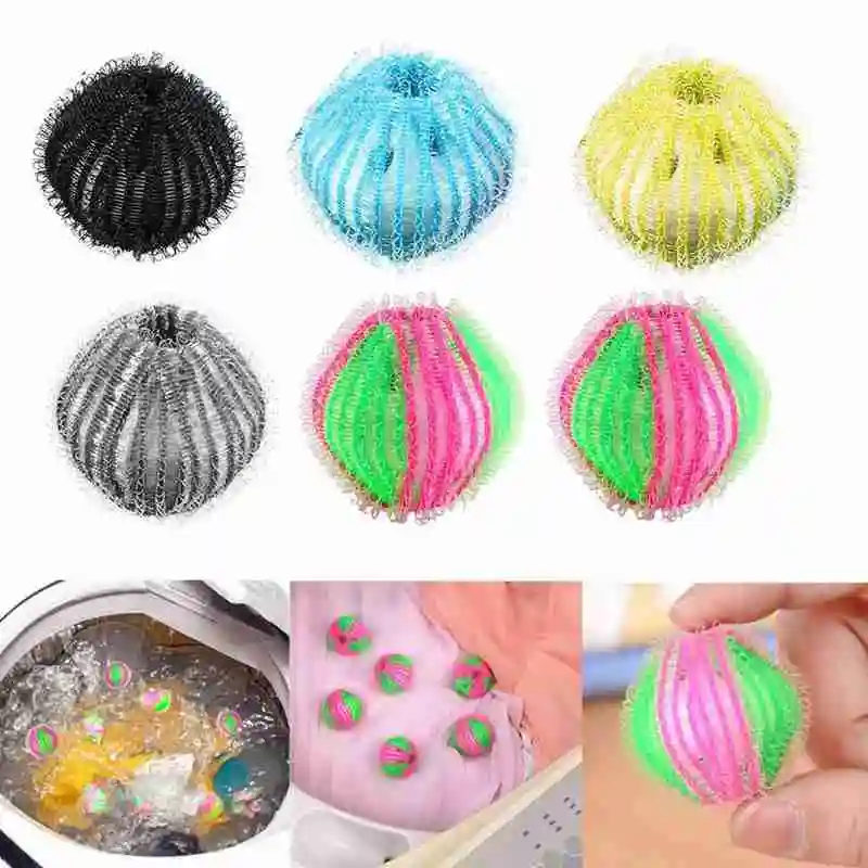 

6Pcs Laundry Ball Nano Cleaning Ball Anti-winding Large Decontamination Laundry Ball Household Portable Cleaning Ball