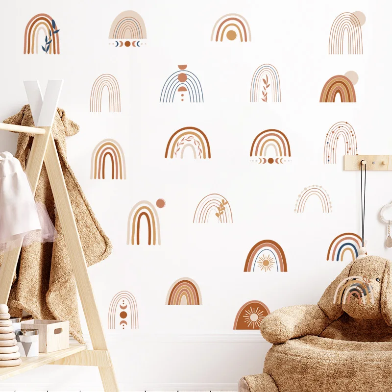 

DIY Cartoon Rainbow Wall Sticker Baby Room Decor Kids Room Nursery Bedroom Living Room Aesthetic Self-adhesive Wallpaper Decor