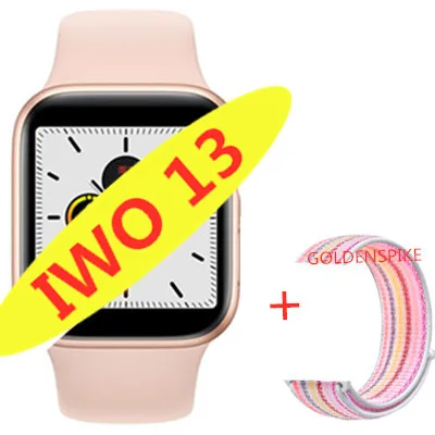 add Nylon strap IWO 13 умные часы серии 5 1:1 44 мм Ip68 Водонепроницаемые для apple iPhone 11 MAX IOS Android smartwatch для женщин и мужчин PK IWO 10/11/12 - Цвет: add Nylon strap