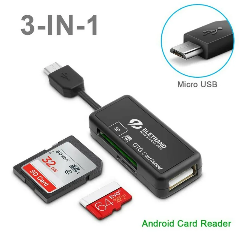 Телефон OTG Кабель-адаптер для Android ноутбука ПК Micro-USB 2 0 кард-ридер мульти в 1 Plug-and-play
