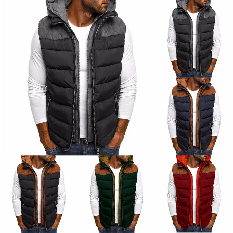Sfit Brand Men Winter Coat Vests Warm Sleeveless Jacket Casual Waistcoat Cotton Vest Hooded Plus Size Duck Down | Мужская одежда