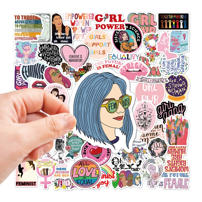 103050pcs feminist cartoon forced girl stickers are suitable for motorcycle mobile phone laptop electric bicycle no repetitive free global shipping