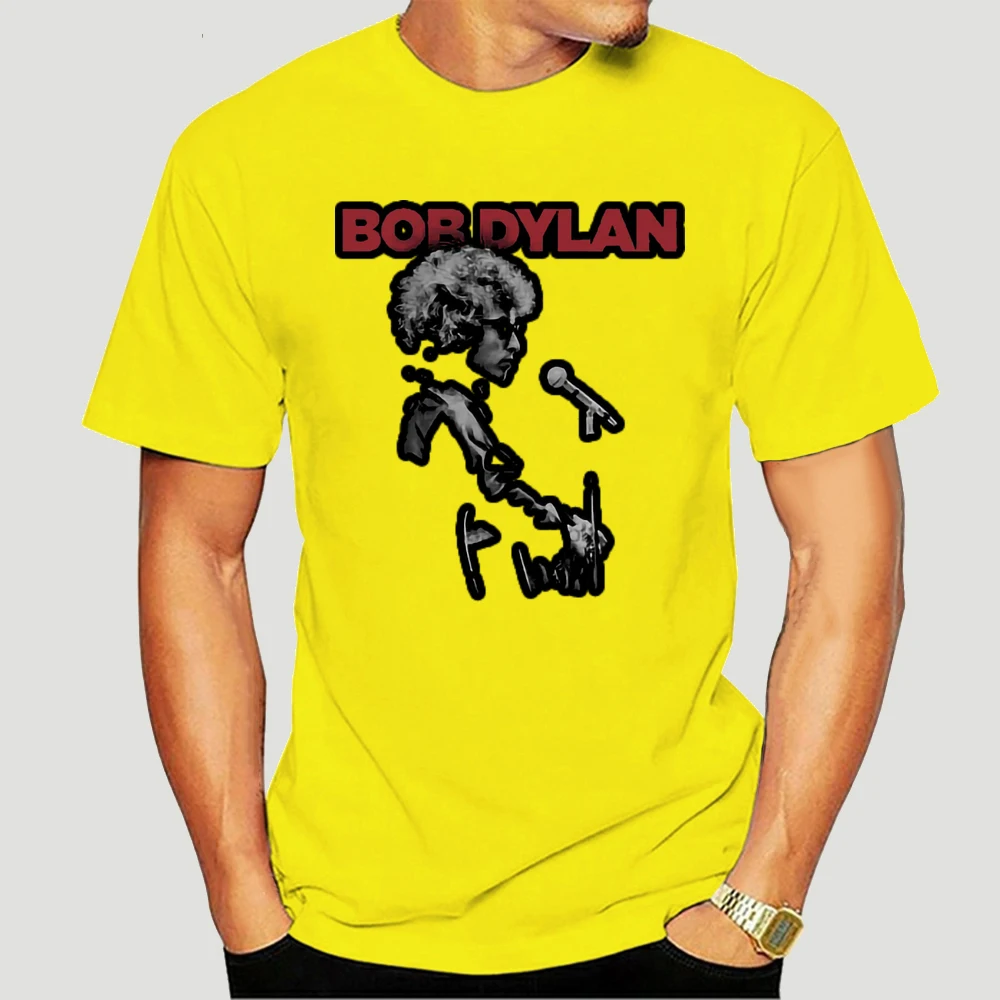 Мужская черная футболка с логотипом в стиле портрета Боба Дилана 3819X | одежда
