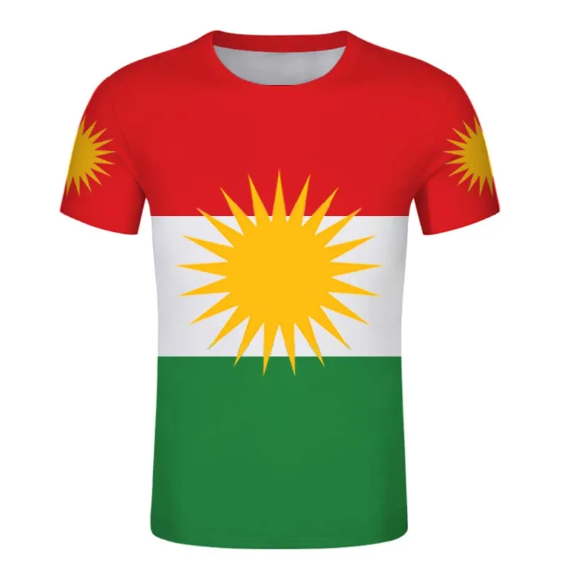 Футболка Kurdistan Nation Kurd с принтом курдского флага креативная Однотонная футболка