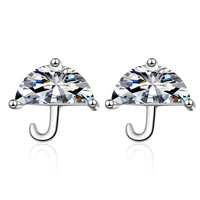 wangaiyao umbrella earrings female korean version of the forest sweet and lovely earrings small fashion student zircon small fre