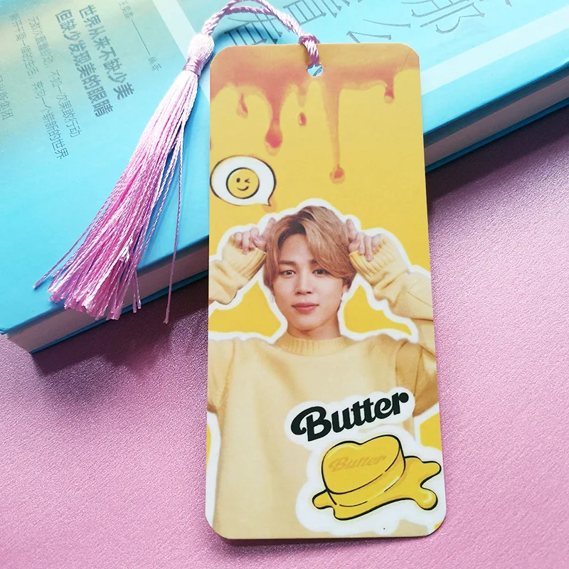 

2021 Kpop Bangtan Boys 2021 Butter Cards Bookmarks Same Style JUNGKOOK JIMIN SUGA JIN RM V J-HOPE Tassel Marks