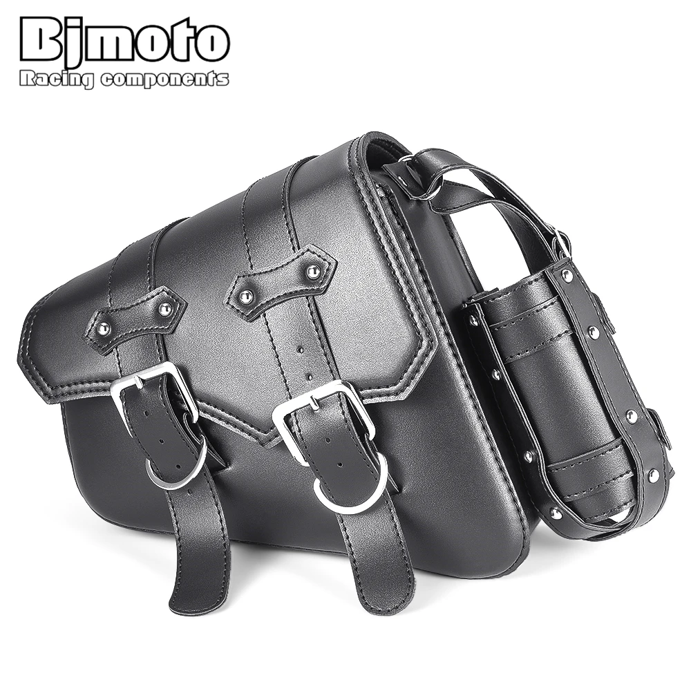 

For Sportster XL 883 XL1200 Motorcycle Bags PU Leather Saddlebag Side Tool Luggage Saddle Bag For Hodan Yamaha Suzuki