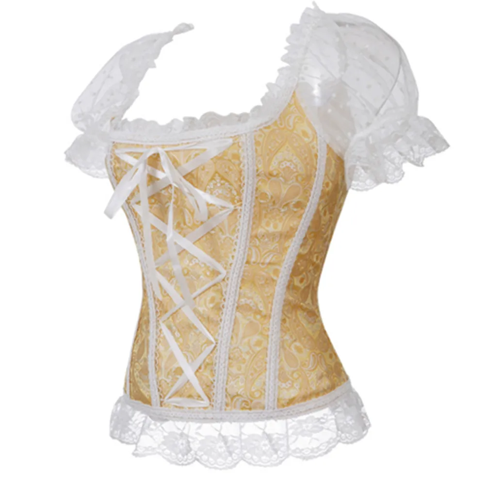 Корсет в стиле ренессанс ретро прозрачная одежда для принцессы с рукавами на