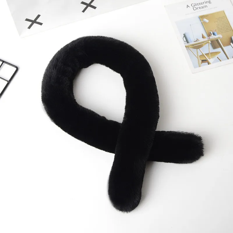 Осенний и Модный зимний шарф с имитацией кроличьего меха 85 см плюшевый простой