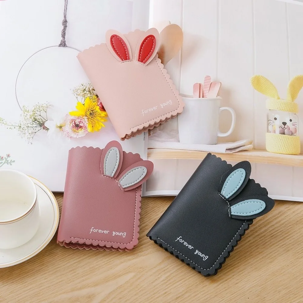 

Women's bag Lovely Cartoon Rabbit Women's wallet Card Case Business Card Holder Women Credit Passport Card Bag Small Purse