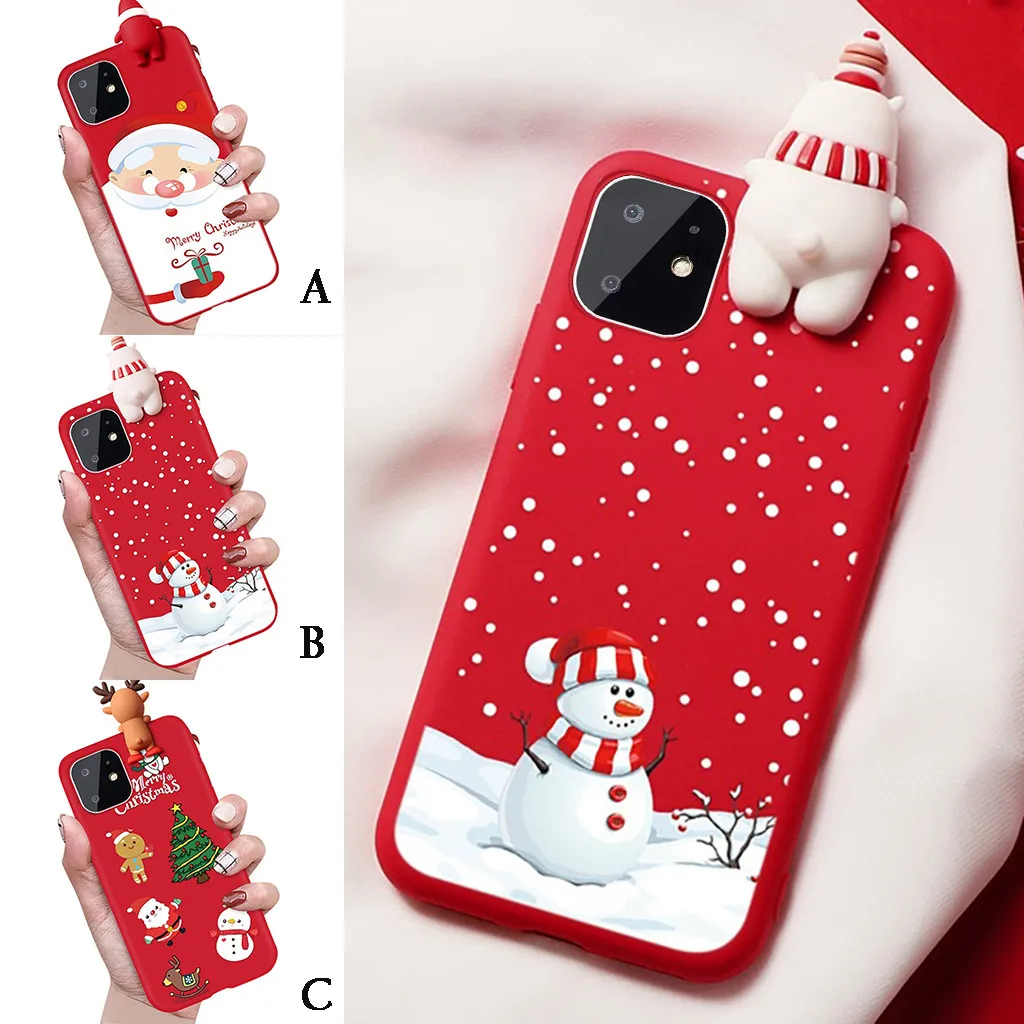 Мягкий силиконовый чехол Mosunx 3D с рождественским дедом морозом для Iphone X и iphone 11