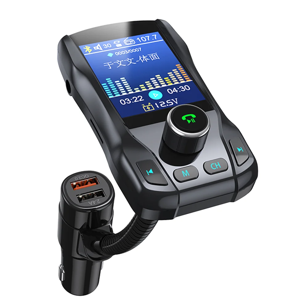 Беспроводной Bluetooth громкой связи Bluetooth гарнитура для 1," Экран 5V 2.1A двойной Порты usb автомобиля Зарядное устройство Bluetooth радио передатчик адаптер FM передатчик