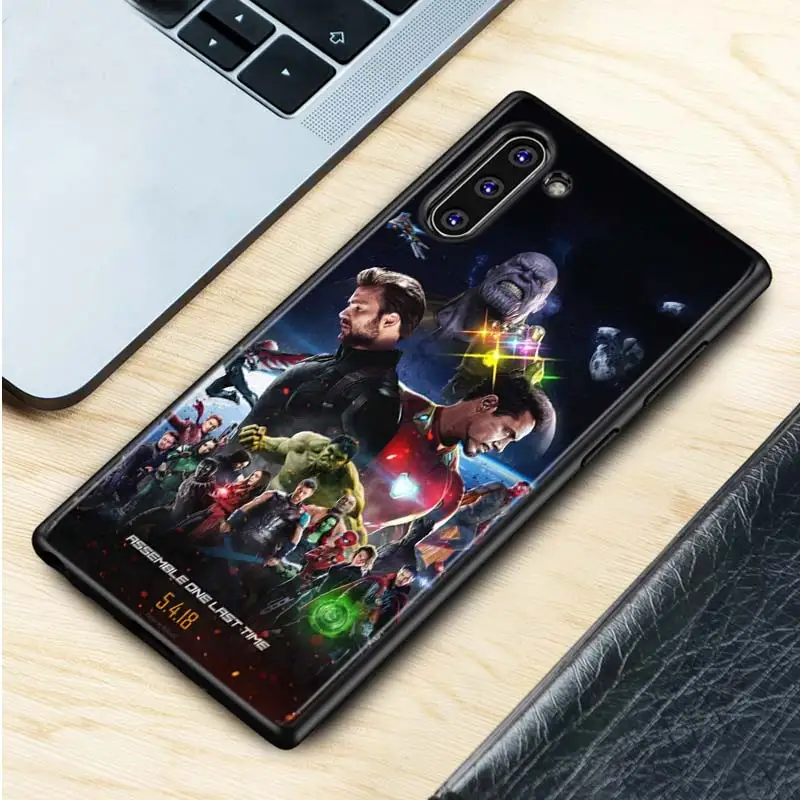 Style 09 Черный силиконовый чехол Мстители Железный человек Капитан Америка для samsung Galaxy Note 10Plus 10 Pro 9 8 S10 S9 S8 Plus S7 S6 Чехол Для Телефона - Цвет: Style 09