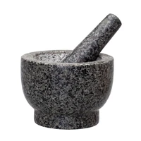 mortar and pestle set unpolished heavy granite for kitchen spices herbs pesto grinder