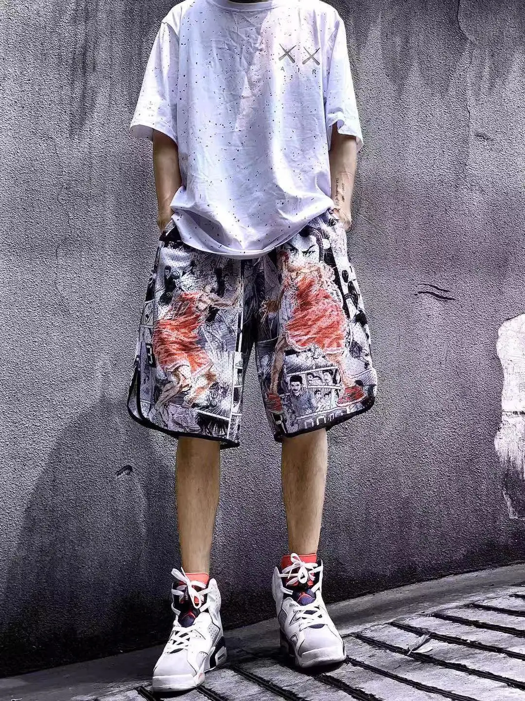 

Fashion Luxury Designers Men No. 23 Slam Dunk Comic Print Sports Mesh Shorts Beach Pants Basketball Shorts Men