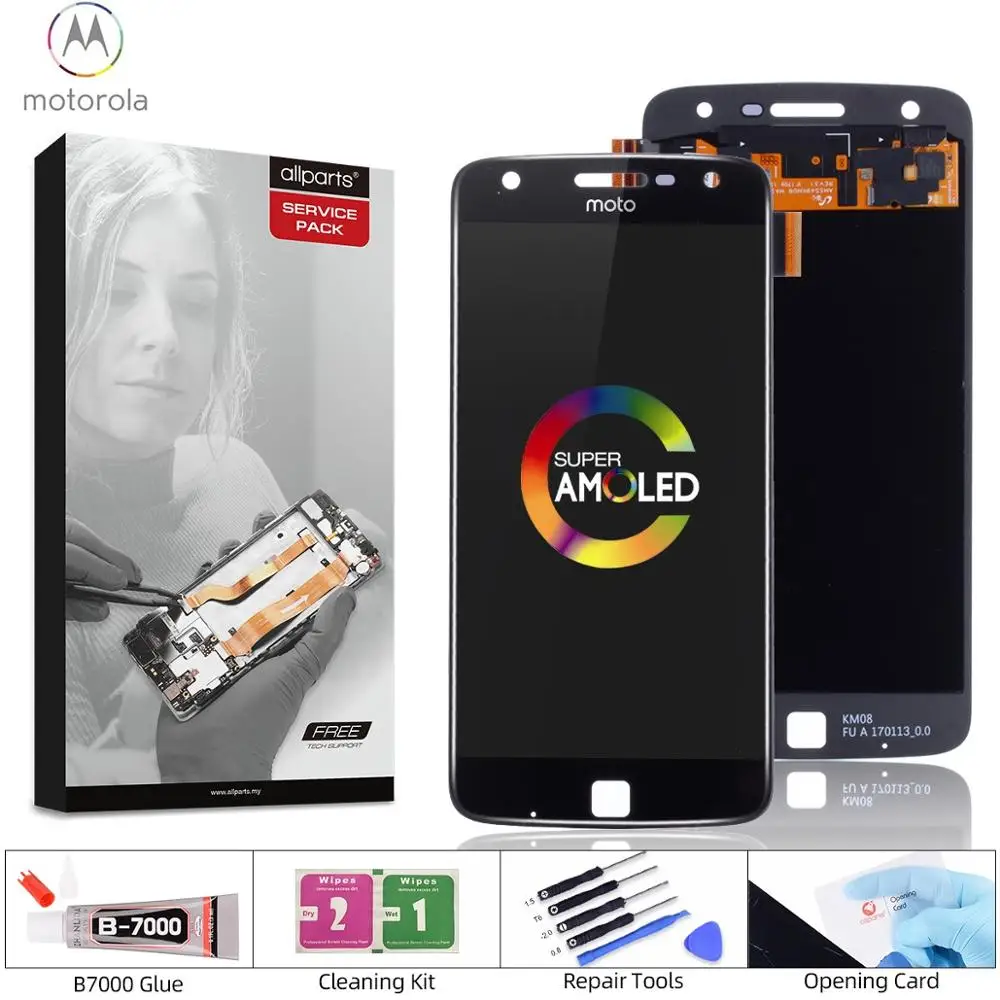 AMOLED OLED Дисплей для Motorola Moto Z Play LCD XT1635 XT1635-02 в сборе с тачскрином черный белый