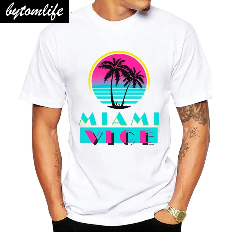 

New Miami Vice T-Shirts Men Women Hip Hop T Shirt High Quality Tops Creative T Shirt Vaporwave Aesthetic Clothes