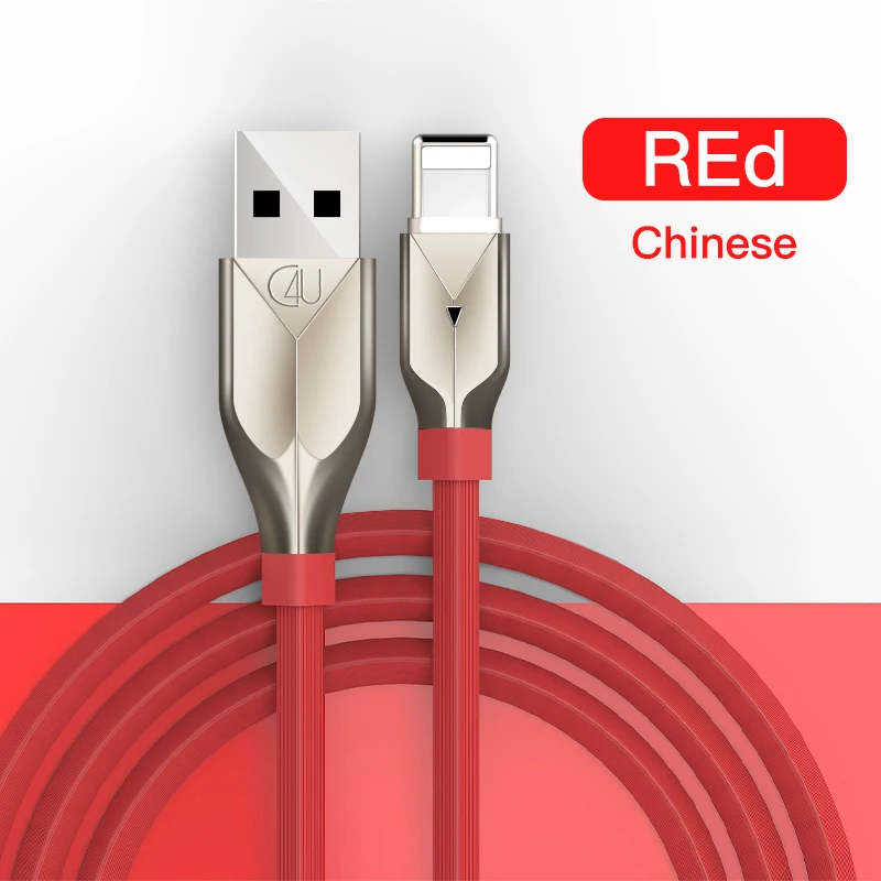VLAMPO USB кабель для Apple iPhone X XS MAX XR 8 7 6 plus 2.5A кабель для быстрой зарядки мобильного телефона шнур для зарядки 1 м - Цвет: red