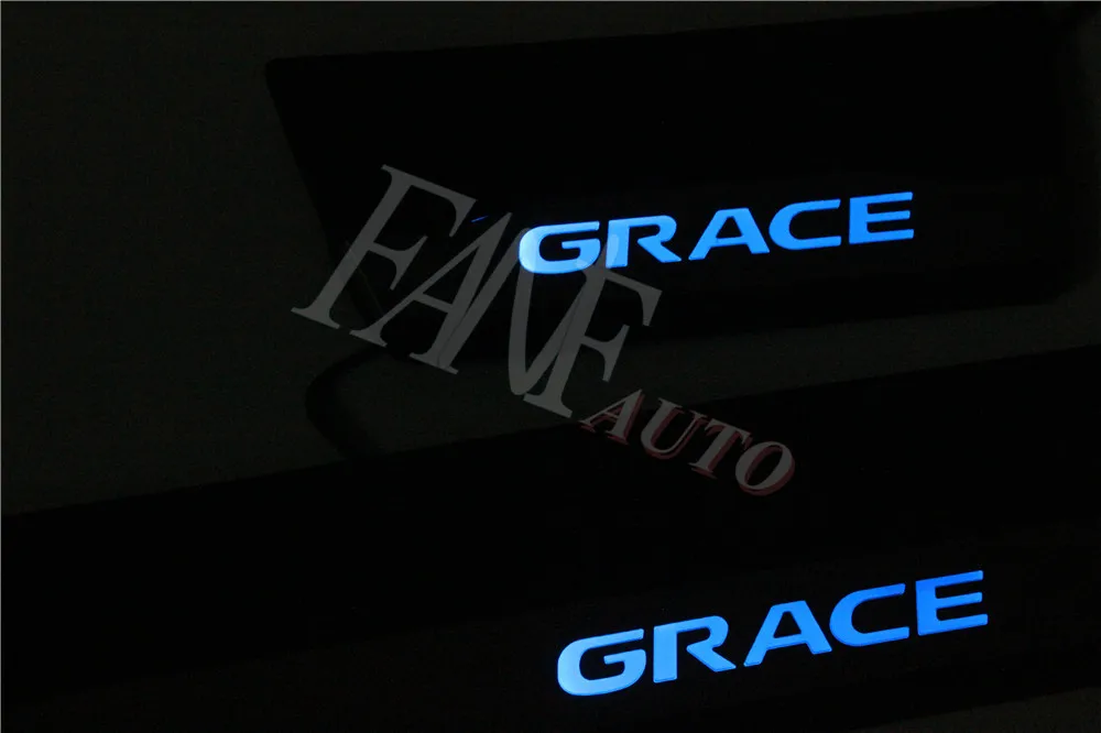 Стайлинг автомобиля светодиодная Накладка на порог из нержавеющей стали