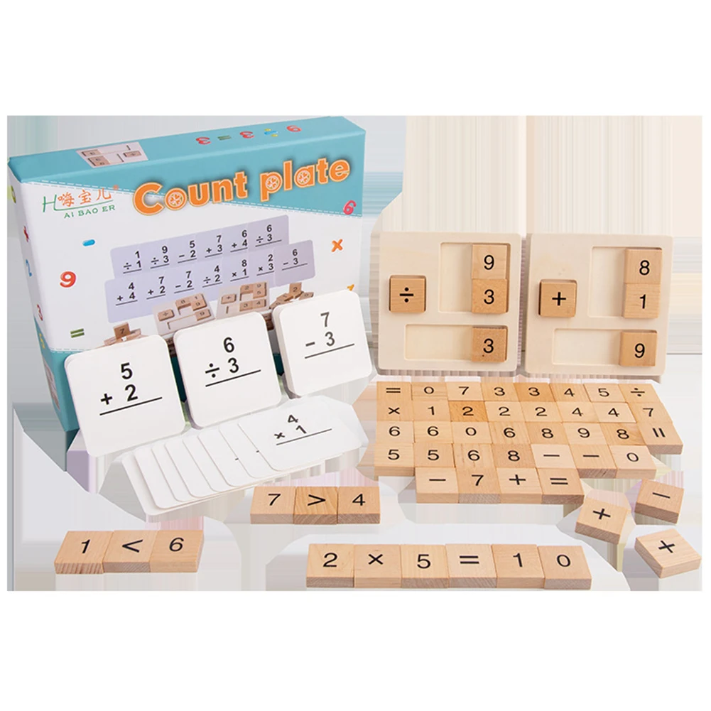 

Wooden Stickers Early Learning Toys Wooden Number Math Calculate Board Montessori Mathematics Counting Puzzle Game