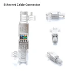 Коннектор RJ45 без инструментов, без обжима, разъемы для кабеля Ethernet CCTV, без инструментов, прозрачная головка, CAT6A, RJ45 разъем
