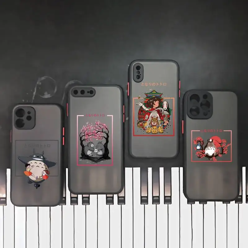 

Totoro cute design anime Phone Case matte transparent For iphone 7 8 11 12 plus mini x xs xr pro max cover