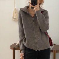 hzirip ol outwear tops solid sweater women autumn winter elegant lapel thick warm knitted cardigan female sweaters