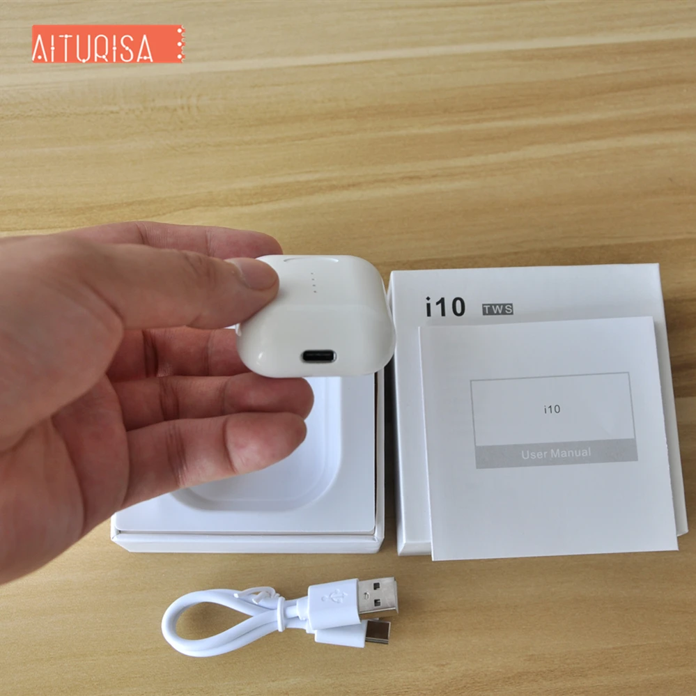 Наушники i10 Tws Bluetooth 5,0 с глубоким басом, беспроводные наушники сенсорного типа с беспроводной зарядной коробкой для телефона Android