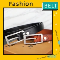 womens leather belt fashion all match casual vintage pure leather thin black waistband designer belt luxury brand high quality